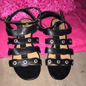 Black gladiator sandals